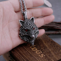 Collier viking tête de Fenrir