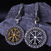 Collier viking vegvisir \"trouve ton chemin\"