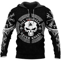 Hoodie Viking \"Hoodie Crâne de Guerrier - Voyage jusqu'au Valhalla\"