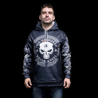 Hoodie Viking \"Hoodie Crâne de Guerrier - Voyage jusqu'au Valhalla\"