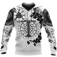 Hoodie Viking \"Hoodie Énigme Runique et Vegvisir\"