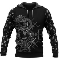 Hoodie Viking \"Hoodie Infinity Ouroboros et Vegvisir\"