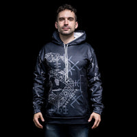 Hoodie Viking \"Hoodie Infinity Ouroboros et Vegvisir\"