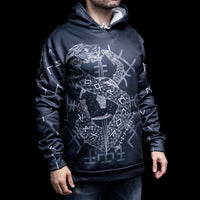 Hoodie Viking \"Hoodie Infinity Ouroboros et Vegvisir\"