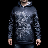 Hoodie Viking \"Hoodie Infinity Ouroboros et Vegvisir\"