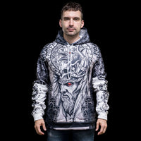 Hoodie Viking \"Regard de corbeau d'Odin\"