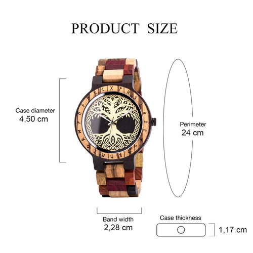 Accessoire Montre en Bois - Yggdrasil Bois Intense - Odins Hall