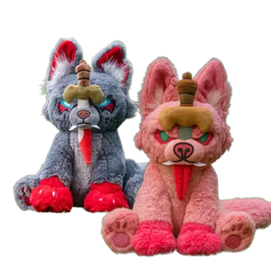 Peluche du loup Fenrir Offre duo : 1 peluche Fenrir grise + 1 rose - Odins Hall