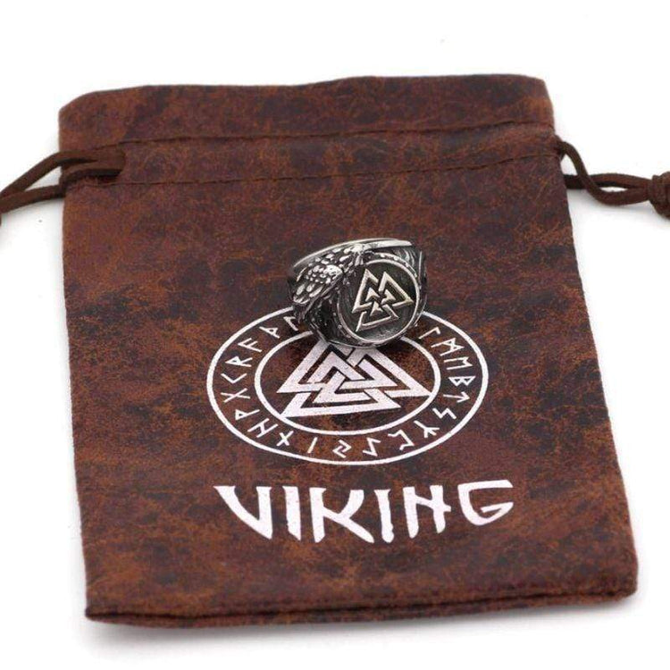 Bague symbole Valknut - Acier inoxydable - Viking