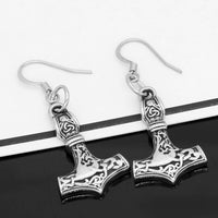 Boucles d'oreilles Mjolnir en acier inoxydable