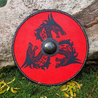 Bouclier Viking de Fenrir rouge