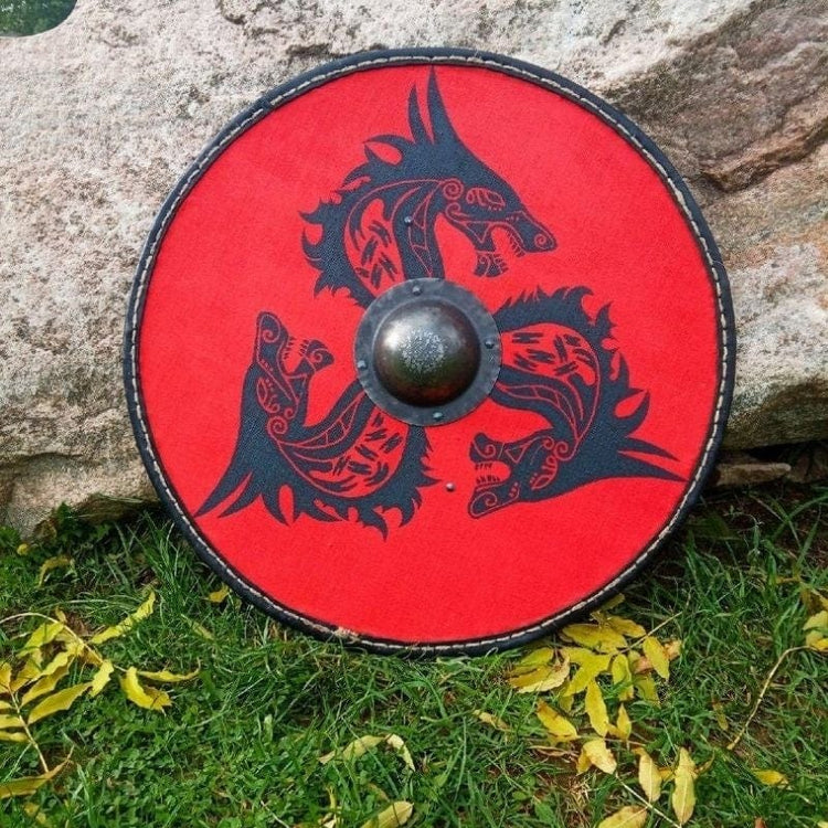 Bouclier Viking de Fenrir rouge
