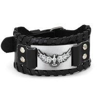 Bracelet corbeau d'Odin en cuir