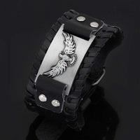 Bracelet corbeau d'Odin en cuir