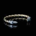 Bracelet de Loyauté Viking - Corbeaux d'Odin Or et Argent