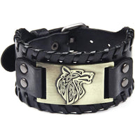 Bracelet en cuir ajustable - Loup Fenrir®