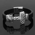 Bracelet en cuir marteau de Thor - Mjolnir