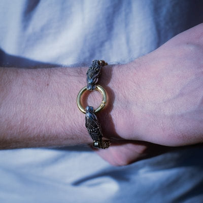 Bracelet tête de serpent doré | Acier Inoxydable