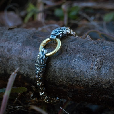 Bracelet tête de serpent doré | Acier Inoxydable