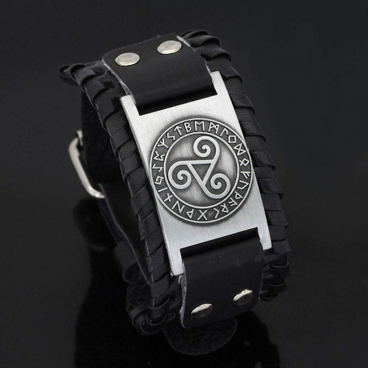 Bracelet Triskele breton en cuir