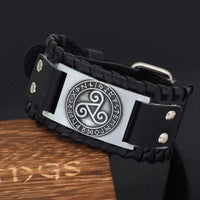 Bracelet Triskele breton en cuir