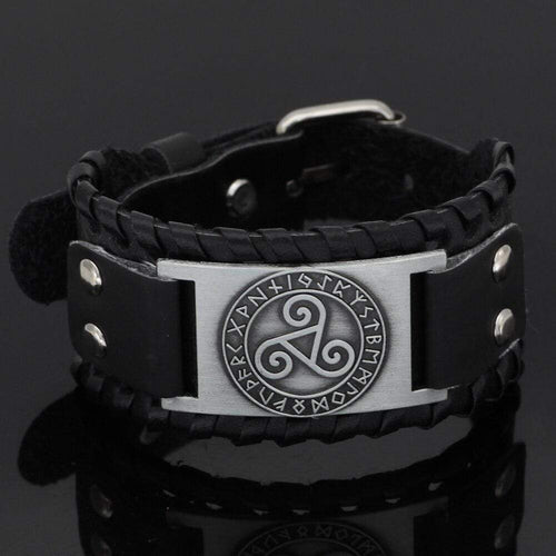 Bracelet Bracelet Triskele breton en cuir - Odins Hall