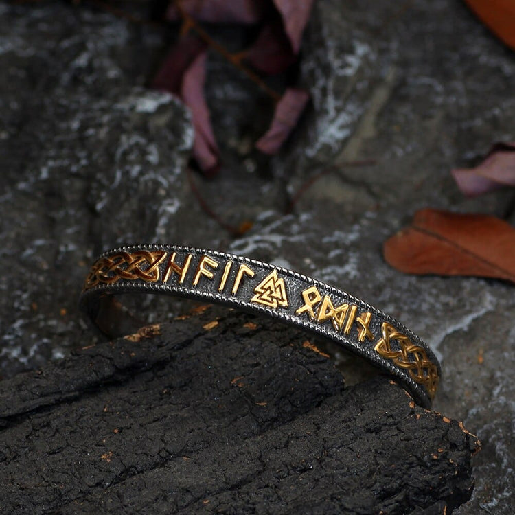 Bracelet Valknut porteur de runes