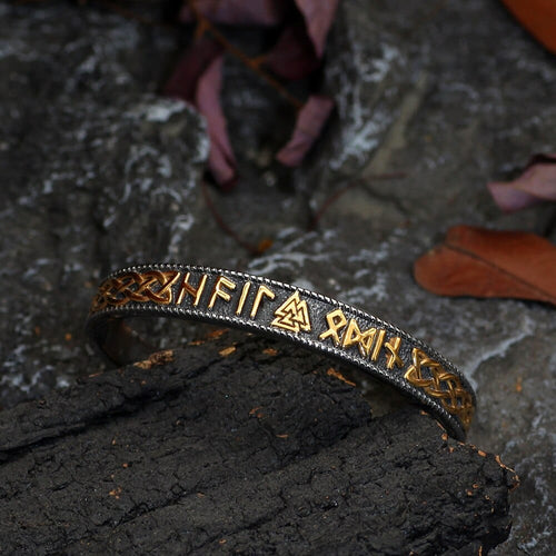 Bracelet Bracelet Valknut porteur de runes gold - Odins Hall
