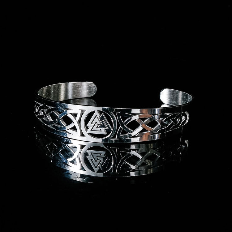 Bracelet Viking Valknut ajustable en acier inoxydable