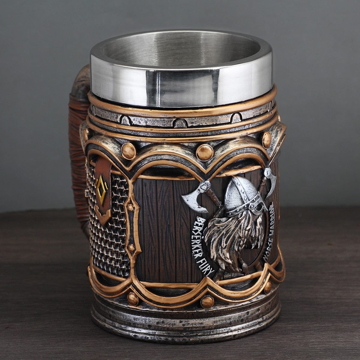Statue Viking Odin Avec Marteau De Thor – Décoration Maison, Résine, Taille Miniature 5x6x10 Cm
