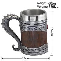 Chope viking \"souffle du dragon\" en résine