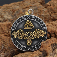 Collier Valknut loups d'Odin