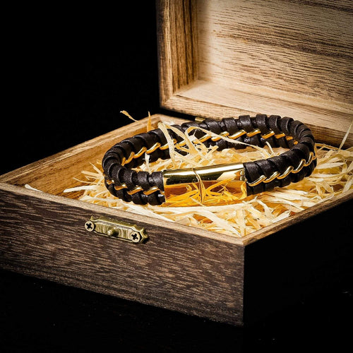 Bracelet Bracelet Viking de précision en cuir tressé dans sa boite