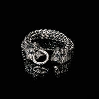 Bracelet Viking Double tête de Lion - Acier Inoxydable